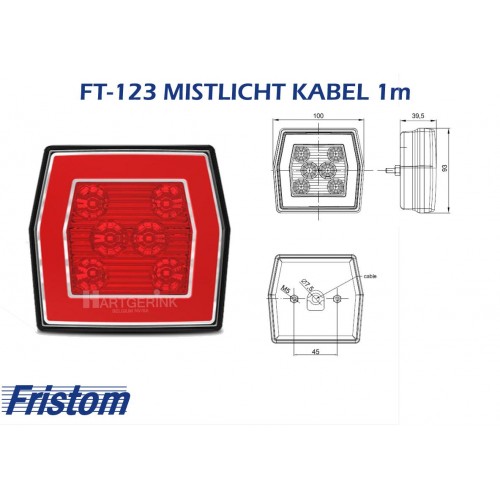 Mistlicht led FRISTOM FT-123 kabel